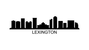 Lexington City silueti. Video hareketi grafik canlandırması.