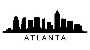 Atlanta şehrinin silüeti. Video hareketi grafik canlandırması. 