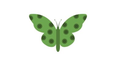Beyaz arkaplanda kelebek simgesi izole edildi.