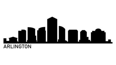 Arlington City silueti. Video hareketi grafik canlandırması. 