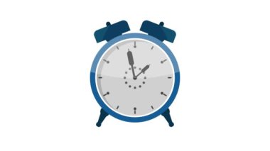 Beyaz arkaplanda mavi alarm simgesi canlandırıldı