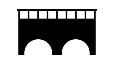 Beyaz arka plan üzerinde izole bridge simgesini.