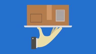 Isometric Animasyon Klibi kutucuğu tepside tutuyor