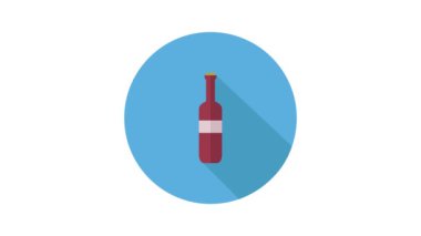 Beyaz arkaplanda izole edilmiş şarap ikonu.
