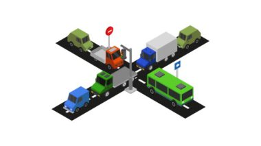 Isometric sokak simgesi canlandırma arkaplanı 