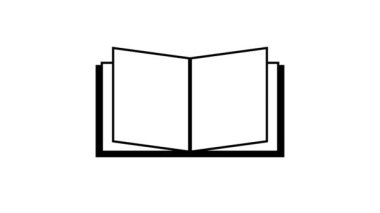 Beyaz arkaplanda açık kitap simgesi canlandırıldı