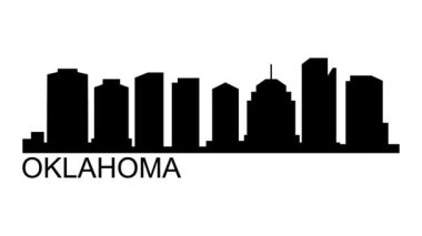 Oklahoma City silueti. Video hareketi grafik canlandırması. 