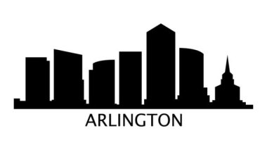 Arlington City silueti. Video hareketi grafik canlandırması. 