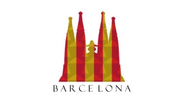 Barselona şehir simgesi tasarım illüstrasyonuName 