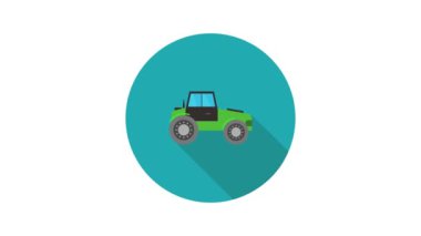 Traktör simgesi, düz tasarım biçimi