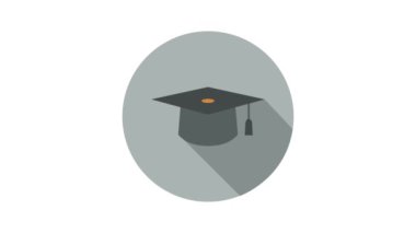 Mezuniyet şapkası ikonu. düz mezuniyet işareti