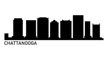 Chattanooga şehrinin silueti. Video hareketi grafik canlandırması. 