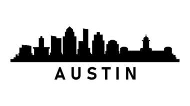 Austin City silueti. Video hareketi grafik canlandırması.