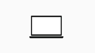 Beyaz arka plan üzerinde dizüstü bilgisayar simgesi