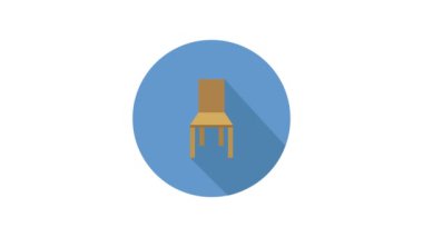 tahta sandalyenin canlandırması düz simge