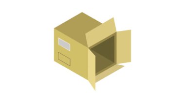 beyaz arkaplanda karton kutu teslim simgesi