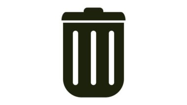 Çöp kutusu simgesi beyaz arkaplanda canlandırıldı