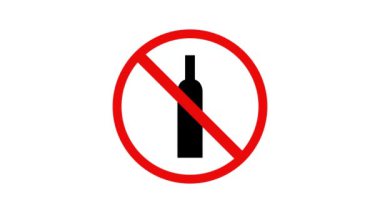 Beyaz çemberde yasak alkol işareti