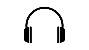 Kulaklık ikonu. düz hareket tasarımı 