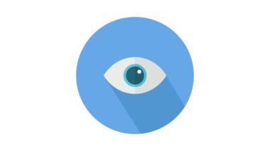 Göz yuvarlak simgesi beyaz arkaplanda canlandırıldı 