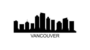 Vancouver City silueti. Video hareketi grafik canlandırması.
