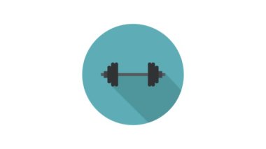 Halter simgesi, spor aletleri arka planı 
