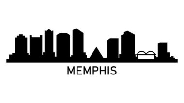 Memphis şehrinin silueti. Video hareketi grafik canlandırması. 