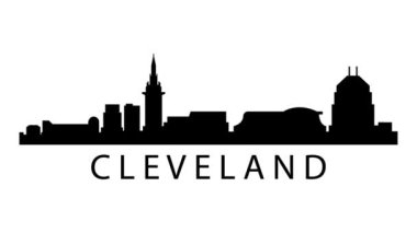 Cleveland City silueti. Video hareketi grafik canlandırması.