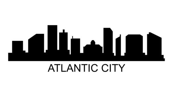 Atlantic City Városképe Videomozgás Grafikus Animáció — Stock videók