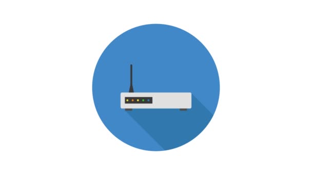 Router Icon White Background — Stock Video