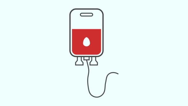 Icône Sac Sang Test Sanguin Symbole Transfusion Sanguine — Video