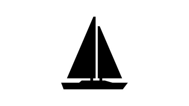 Zwart Boot Pictogram Geanimeerd Witte Achtergrond — Stockvideo