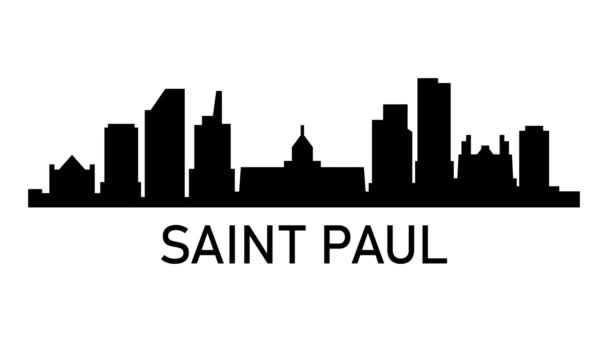 Horizonte Cidade Sant Paul Animação Gráfica Movimento Vídeo — Vídeo de Stock