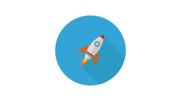Icono Cohete Aislado Sobre Fondo Blanco — Vídeos de Stock