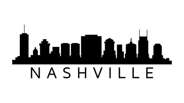 Nashvilles Stadssiluett Video Motion Grafisk Animation — Stockvideo