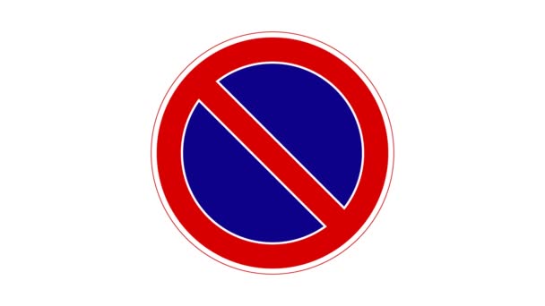 Заборонений Знак Ізольований Білому Тлі — стокове відео