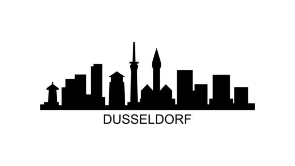 Skyline Van Düsseldorf Videomografische Animatie — Stockvideo