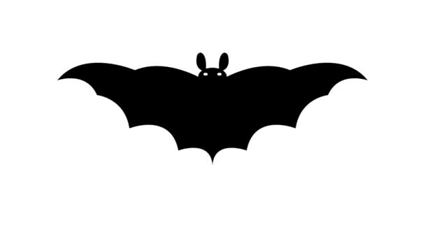 Bat Ikonen Isolerad Vit Bakgrund — Stockvideo