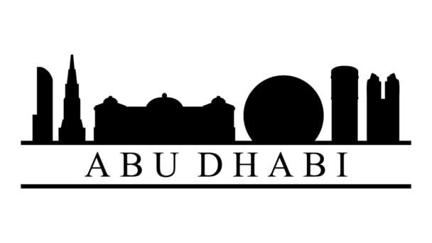 Ciudad Abu Dhabi Skyline Animación Gráfica Vídeo Movimiento — Vídeos de Stock