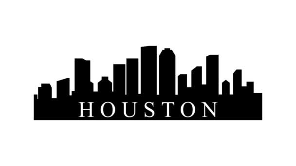 Horizonte Cidade Houston Animação Gráfica Movimento Vídeo — Vídeo de Stock