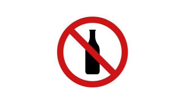 Ingen Vinflaska Tecken — Stockvideo