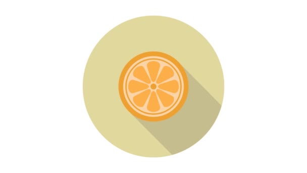 Narancs Ikon Illusztráció Fehér — Stock videók