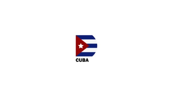 Cuba Flag Illustration White — Vídeo de Stock