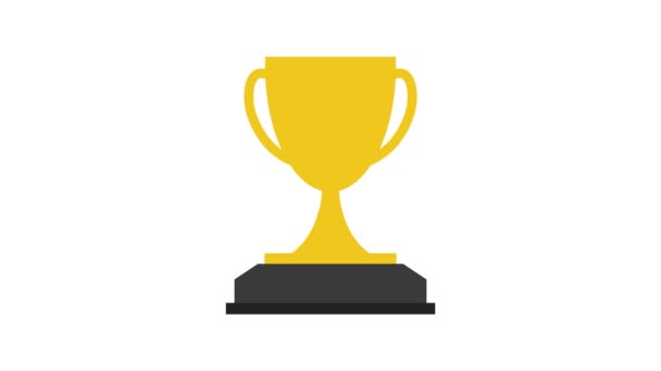 Trophy Cup Icon Motion Design Illustration — Stock video