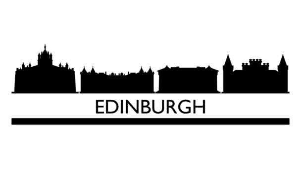 爱丁堡市的天际线 视频运动图形动画 — 图库视频影像
