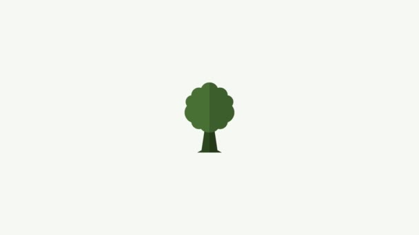 Zelená Ikona Stromu Bílém Pozadí — Stock video