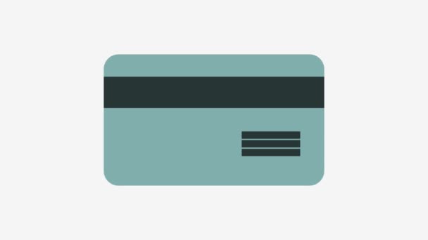 Tarjeta Crédito Icono Vector Ilustración — Vídeos de Stock