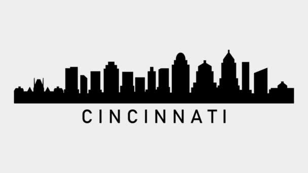 Horizonte Cidade Cincinnati Animação Gráfica Movimento Vídeo — Vídeo de Stock