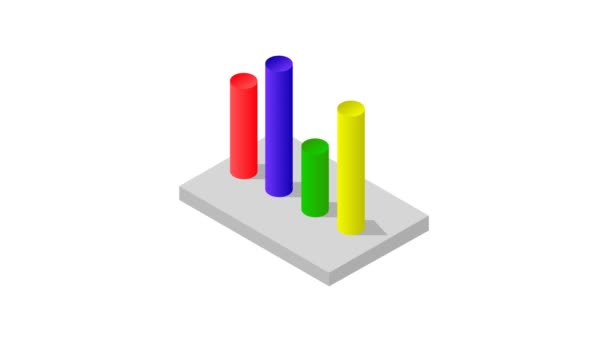 Färg Animation Diagram Vit Bakgrund — Stockvideo