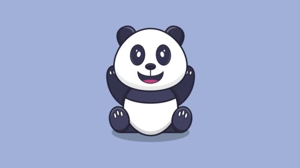 Znak Ikony Kreskówki Panda — Wideo stockowe